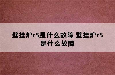 壁挂炉r5是什么故障 壁挂炉r5是什么故障